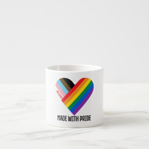 Made With Pride Rainbow Heart Custom Modern Espresso Cup