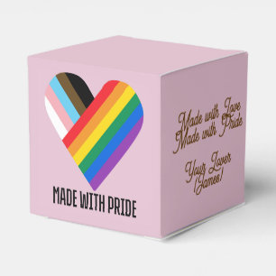 Made With Pride Rainbow Heart Custom Modern  Favour Box