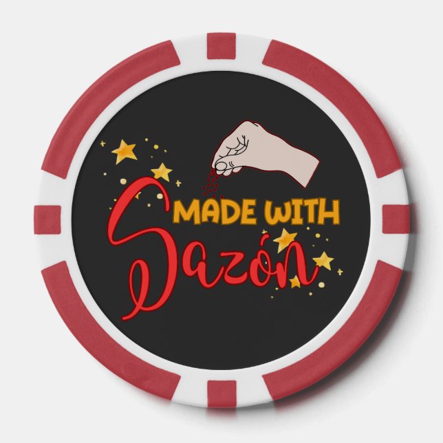 Made with Sazón and a Whole Lot of Flavour Poker Chips (Front)