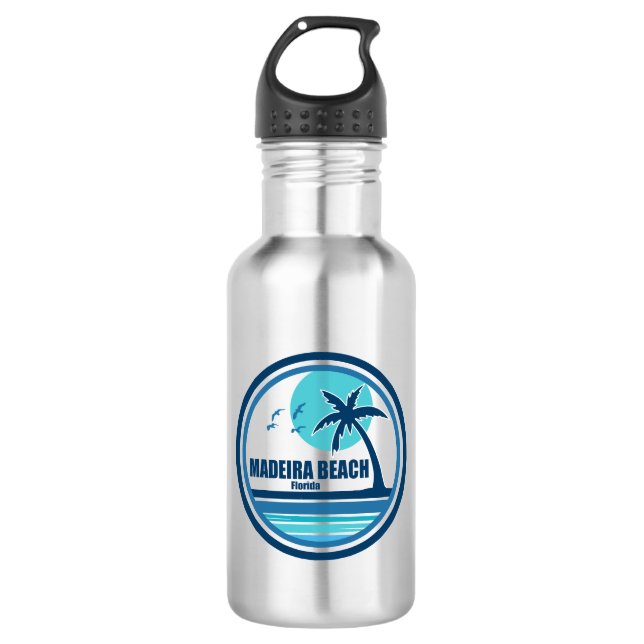 Madeira Beach Florida Palm Tree Birds 532 Ml Water Bottle (Front)