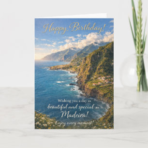 Madeira Birthday Card – Scenic Coastal Portugal