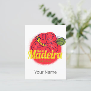 Madeira Hibiscus Flower Island Portugal Souvenir Holiday Postcard