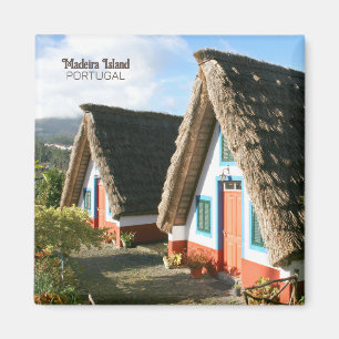 Madeira Island photo with Typical Houses, Portugal Magnet