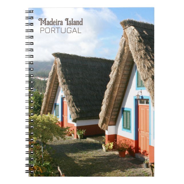 Madeira Island photo with Typical Houses, Portugal Notebook (Front)