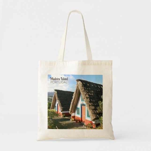 Madeira Island photo with Typical Houses, Portugal Tote Bag (Front)
