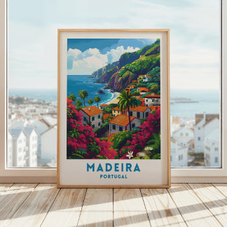 Madeira Island Travel Poster Portugal Wall Art
