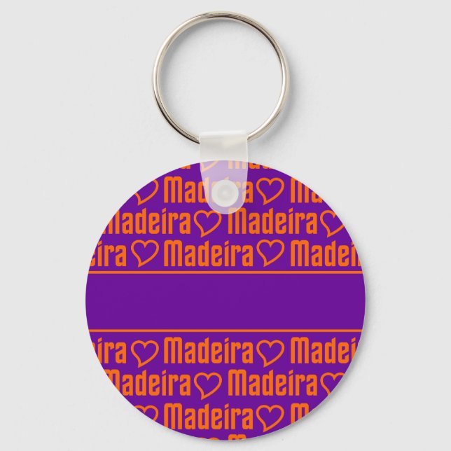 Madeira key chain, customise ring (Front)