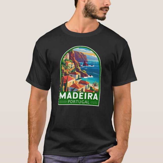 Madeira Portugal Travel Art Vintage T-Shirt (Front)