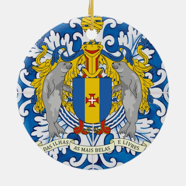 Madeira Portuguese folk music Ceramic Tree Decoration (Back)