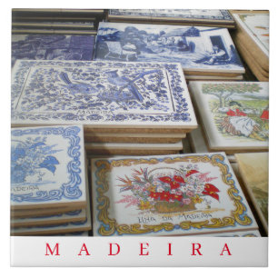 Madeira souvenirs view ceramic tile