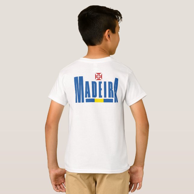 Madeira Text and Flag Colors T-Shirt (Back Full)