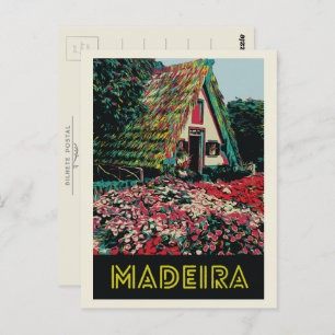 Madeira typical house illustration Portugal Postcard