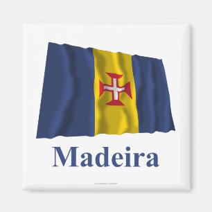 Madeira Waving Flag with Name Magnet