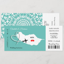 Madeira Wedding Destination Ticket Boarding Pass
