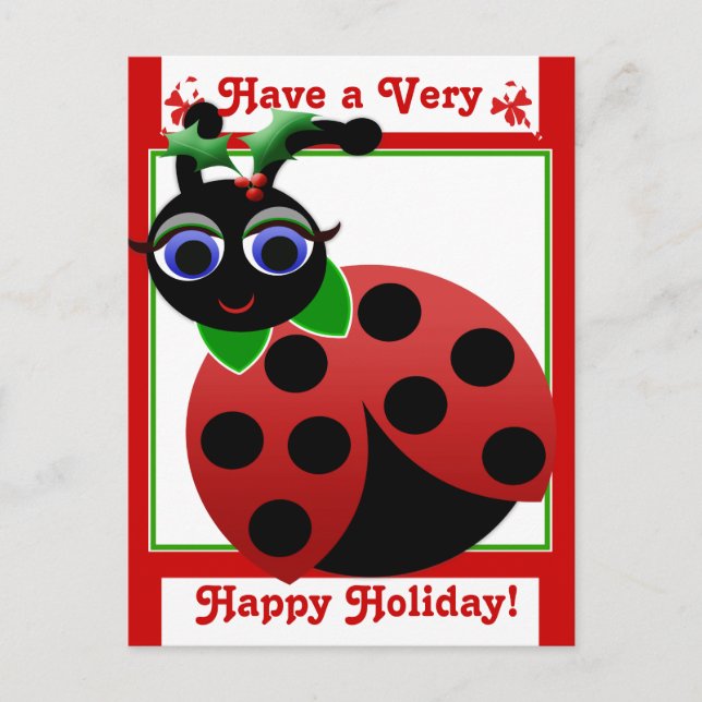 Madeleine Toon LadyBug Holiday! Postcard (Front)