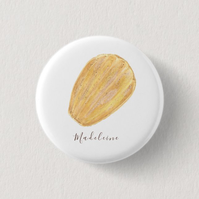 Madeleine watercolor 3 cm round badge (Front)