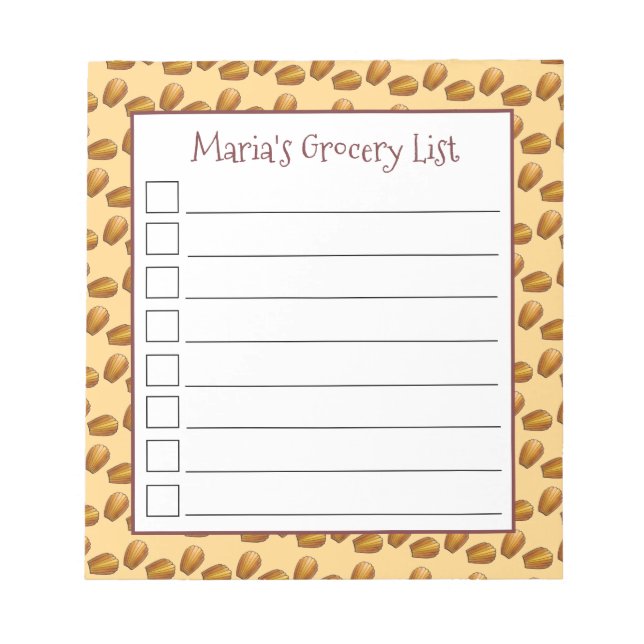 Madeleines French Pâtisserie Bakery Sponge Cakes Notepad (Front)