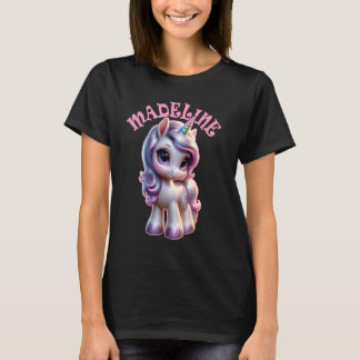 Madeline Cute Unicorn Design for Girls Name Madeli T-Shirt