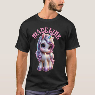 Madeline Cute Unicorn Design for Girls Name Madeli T-Shirt