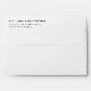 Madeline & Kristopher Elegent Black Serif Envelope