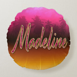 Madeline Vorname Name golden pink Kissen Round Cushion