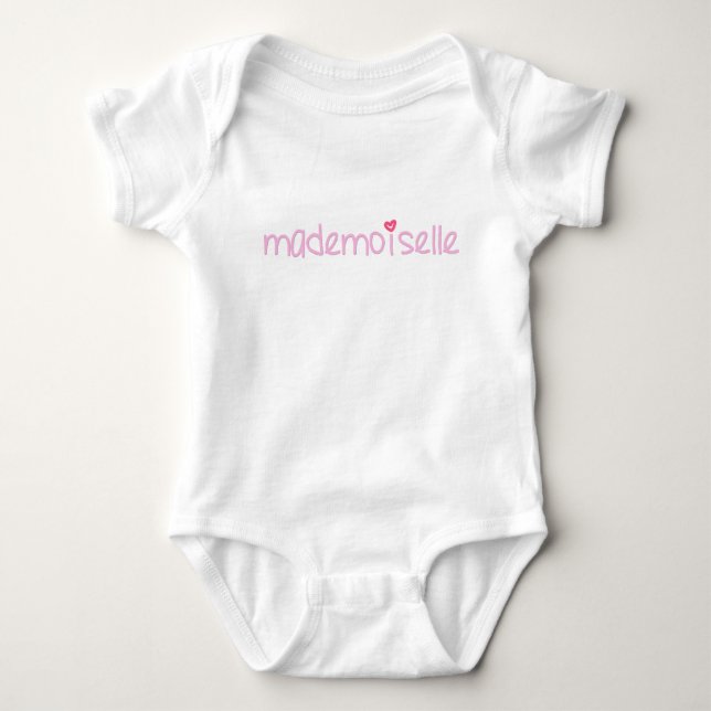 MADEMOISELLE -  Cute French Quote Baby T-Shirt Bodysuit (Front)