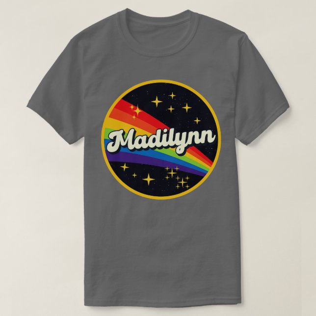 Madilynn Rainbow In Space Vintage Style T-Shirt (Design Front)