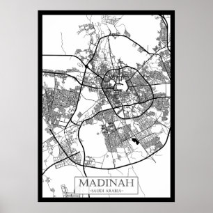 Madinah Saudi Arabia City Map Poster