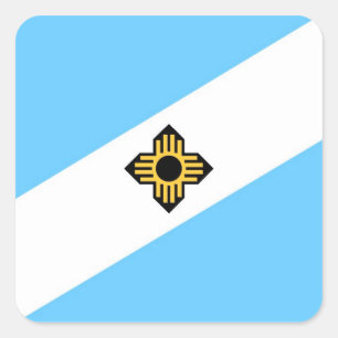 Madison city flag  Wisconsin state America country Square Sticker