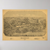 Madison Connecticut 1881 Panoramic Map