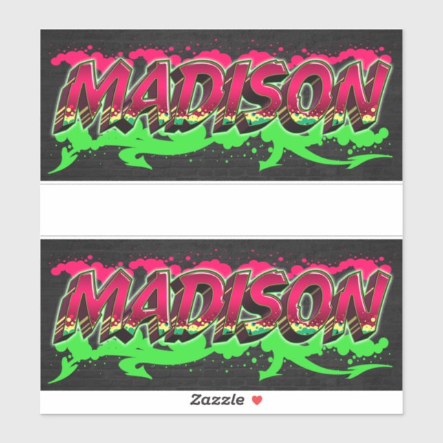 Madison First Name Graffiti Sticker (Sheet)