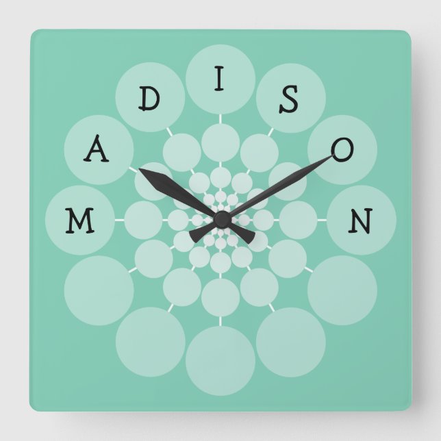 MADISON Modern Fun Name Clock (Front)