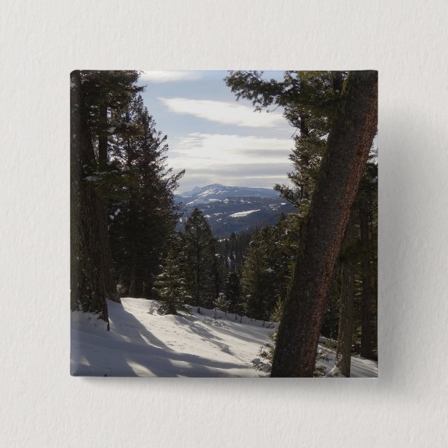 Madison Mountains in Winter in Montana 15 Cm Square Badge (Front)