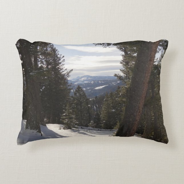 Madison Mountains in Winter in Montana Decorative Cushion (Front)