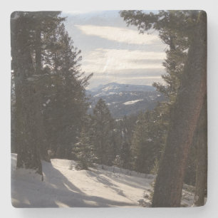 Madison Mountains in Winter in Montana Stone Coaster