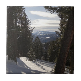 Madison Mountains in Winter in Montana Tile