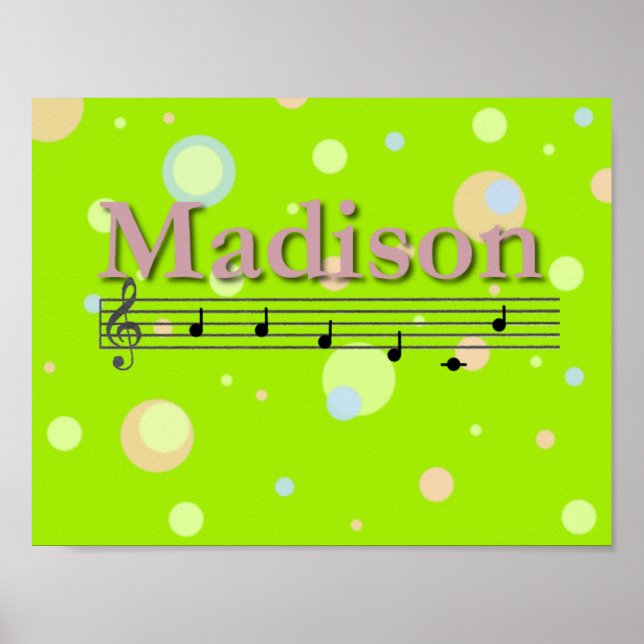 Madison Musical Name Nursery Room Poster (Front)