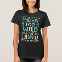 MADISON Name Cute Retro Girls Wildflower MADISON N