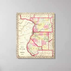 Madison, St Clair, Monroe counties Canvas Print