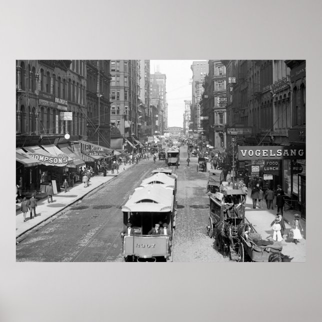 Madison Street, Chicago, 1900 Poster (Front)