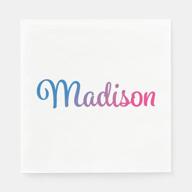 Madison Stylish Cursive Napkin (Front)