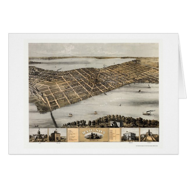 Madison, WI Panoramic Map - 1867 (Front Horizontal)