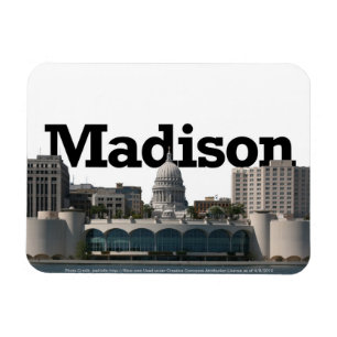 Madison WI Skyline with Madison in the Sky Magnet