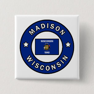 Madison Wisconsin 15 Cm Square Badge