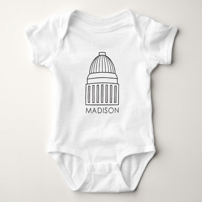 Madison Wisconsin Capitol Building Baby Bodysuit (Front)