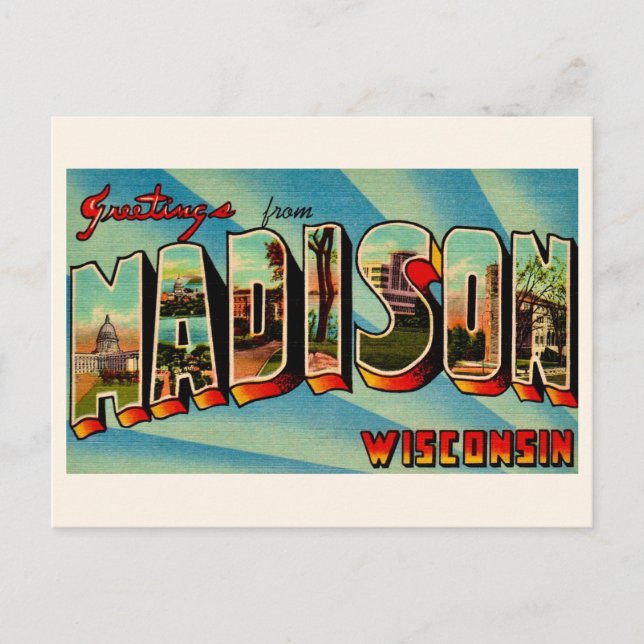 Madison Wisconsin Greeting Postcard (Front)