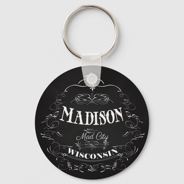 Madison, Wisconsin - Mad City Key Ring (Front)