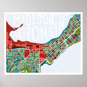 Madison, Wisconsin Map Poster