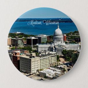 Madison, Wisconsin skyline 10 Cm Round Badge