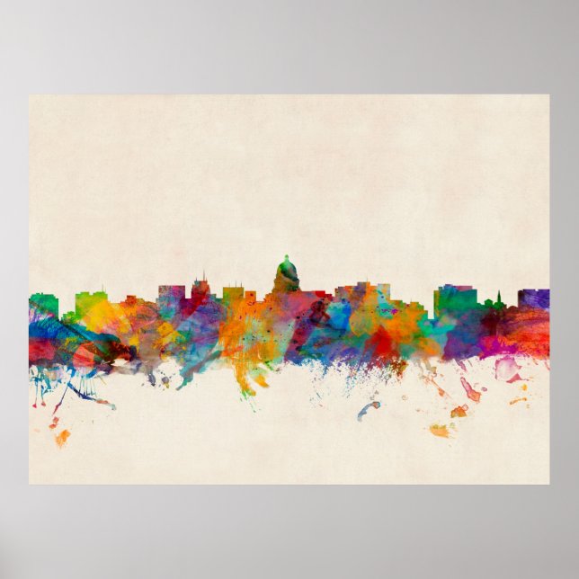 Madison Wisconsin Skyline Cityscape Poster (Front)
